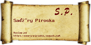 Saáry Piroska névjegykártya